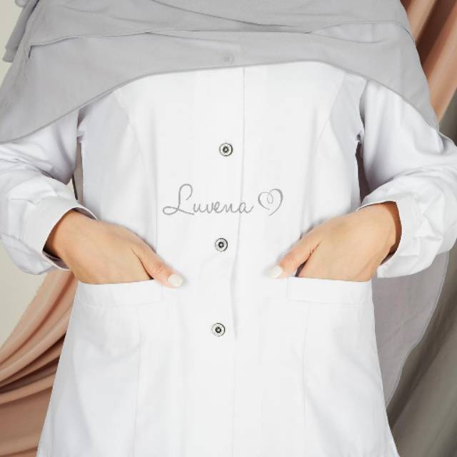 Gamis Dinas Putih by LUVENA / Baju Perawat / Gamis Dinas Bidan