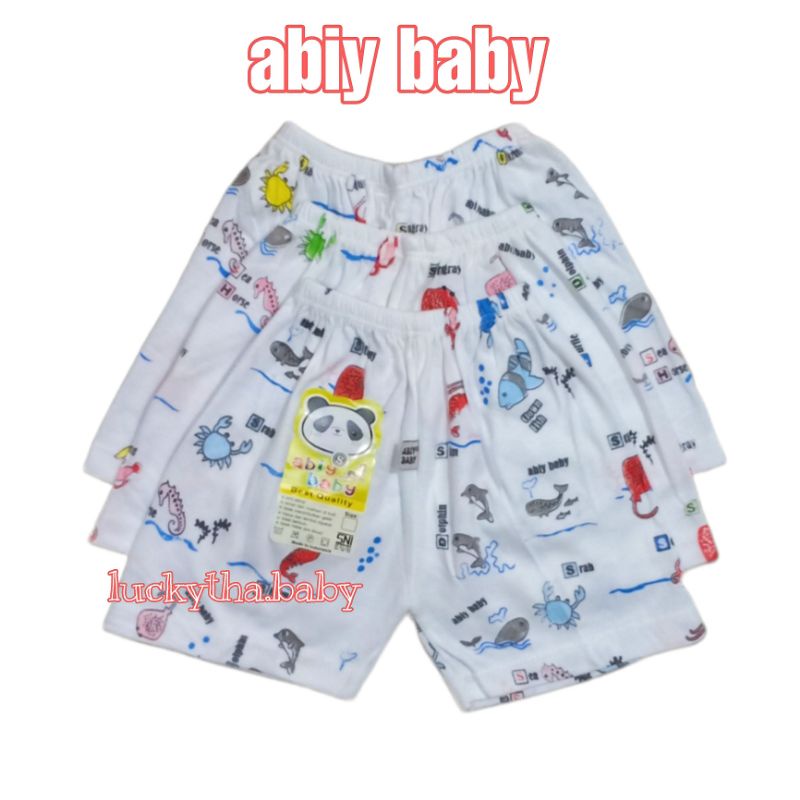 3pcs-abiy baby celana pendek anak 0-3 tahun berkualitas sni/ celana pendek bayi / celana pendek abiy baby putih &amp; warna