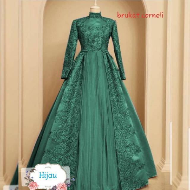 Baju pesta mewah maxi pretty premium dress muslim gamis brukat undangan lebaran terbaru agrabutik