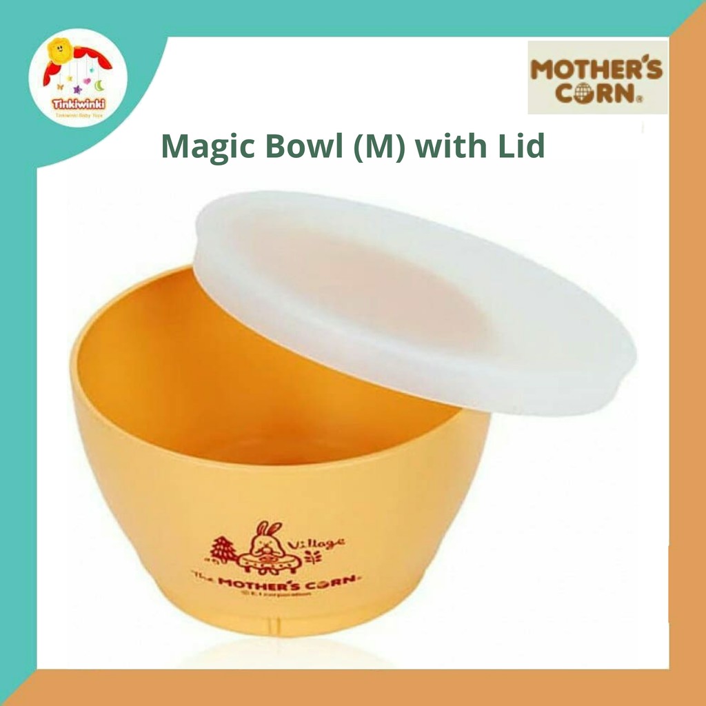 Mothers Corn Magic Bowl M With Lid - Mangkuk Bayi Anak