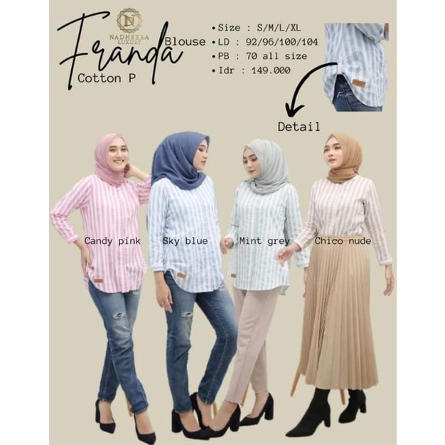 FRANDA BLOUSE KEMEJA NADHEERA LUXURY