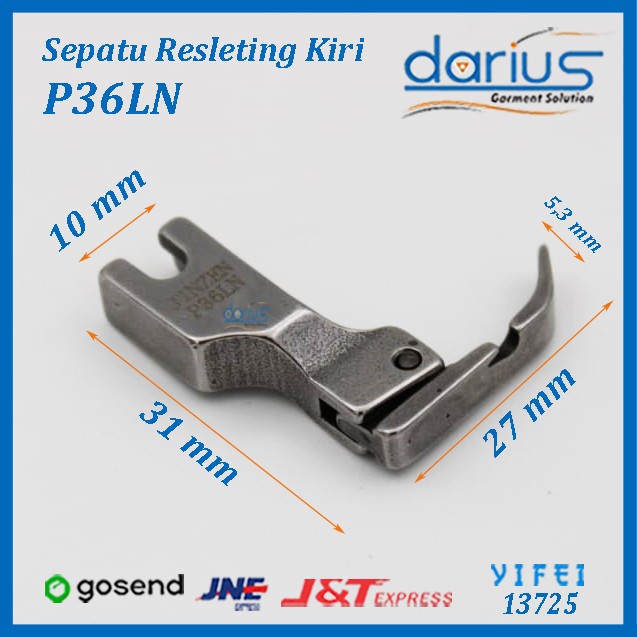 Sepatu Jahit Resleting - Zipper Kiri P36LN Jahit Industri/YIFEI-13725