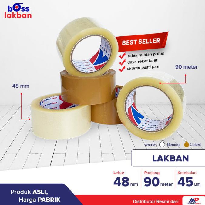 

Promo Awal tahun Lakban Bening / Coklat 90meter / 100 yard FULL x 48mm Mitran Pack - Cokelat Promo