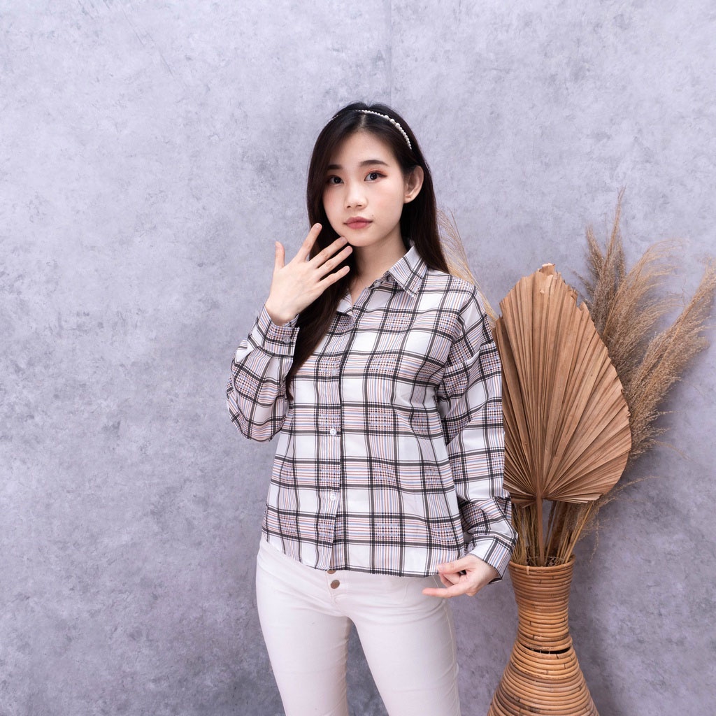 IL - KEMEJA MERYYL FLANEL SHIRT / KEMEJA WANITA OVERSIZED KOTAK FLANEL TARTAN