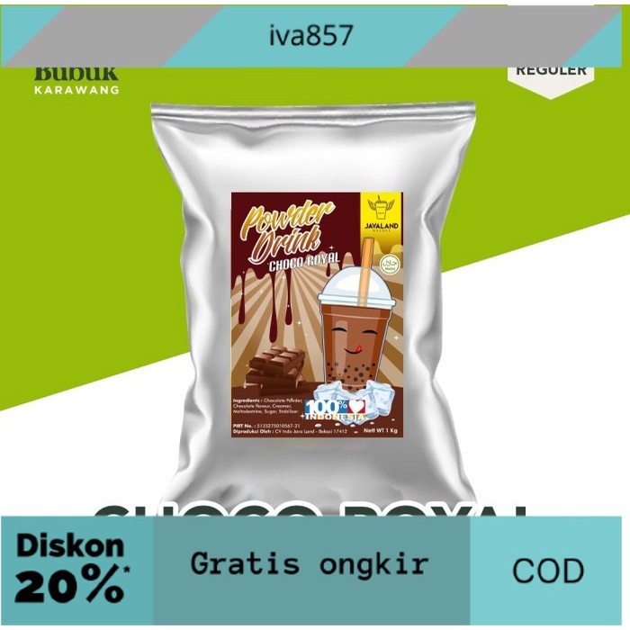 

PROMO Choco Royal coklat reguler Bubuk Minuman Javaland 1kg GRATIS ONGKIR