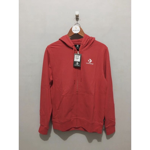 ZIPPER HOODIE CONVERSE STAR CHEVRON BASIC RED (100% ORIGINAL)