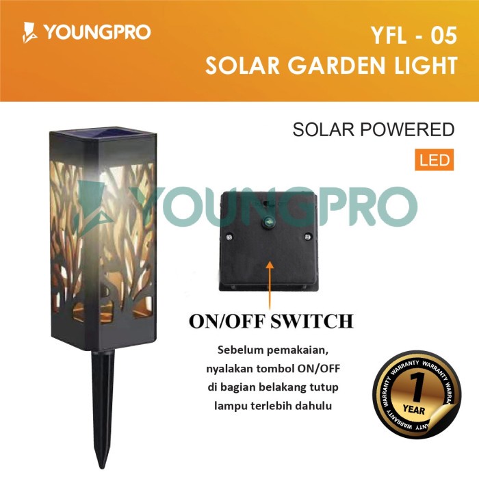 Led Solar Garden Lights Lawn for Patio Yard and Garden YOUNGPRO YFL-05