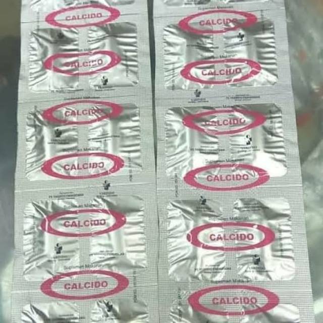 Calcido kalsium tulang VitD3 400IU (1strip = 10biji)