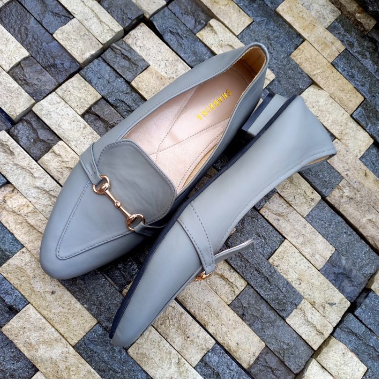 Flat Shoes Shabrina Ivone Gray Sepatu Big Size Jumbo 41-46