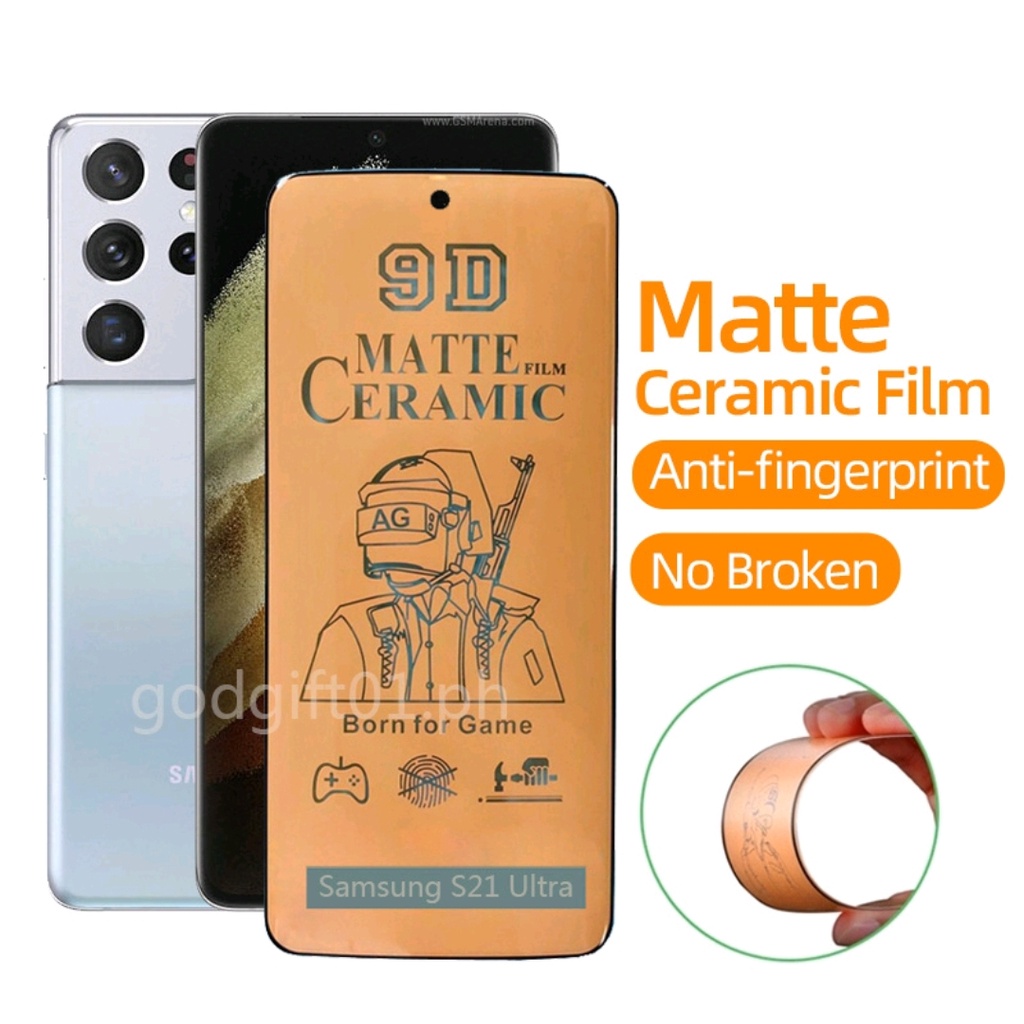 Matte Ceramic Screen protector Samsung Note 8 9 10 20 ULTRA S8 S9 s8+ S9+ s10 S20 S20+ S20 S21 s21+ S22 S23 Ultra anti gores