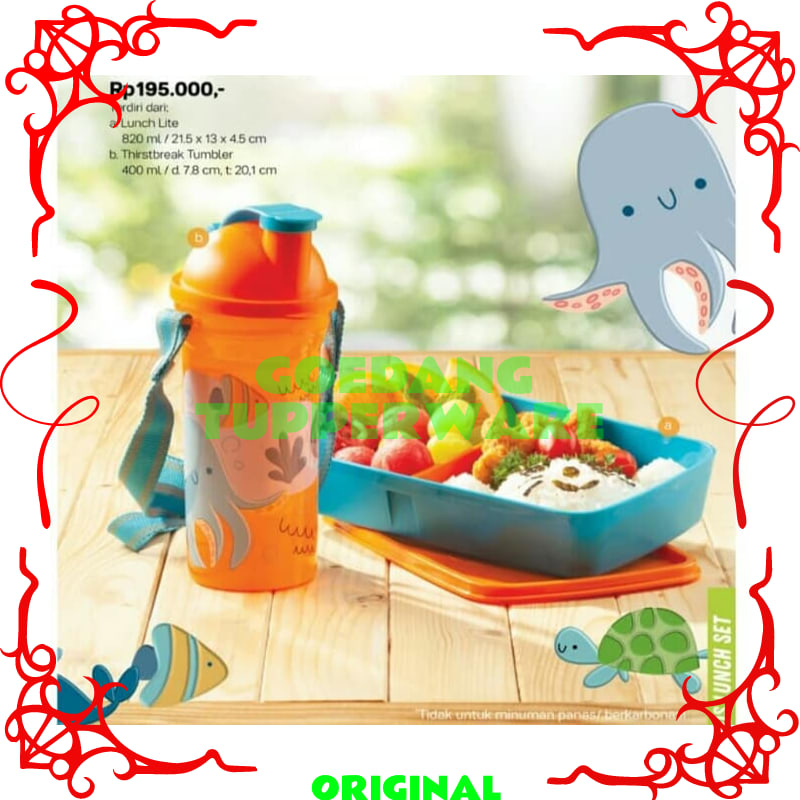 Tempat Makan Anak Tupperware Original-Botol Minum-Lunch Box Set-Bento