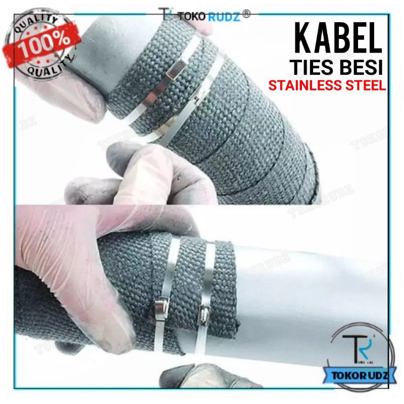 Kabel Ties Tis Tie Tali Besi Stainless Steel Pengikat Pipa Knalpot Klem