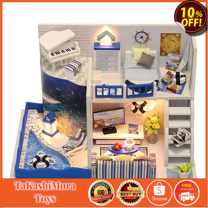 [ MAINAN MURAH ] HONGDA Miniatur Rumah Boneka DIY Doll House Wooden Furniture - M040 REALPICT