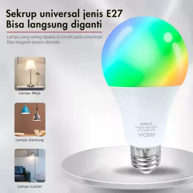 Smart LED Bulb Bluetooth 10W--12w RGBCCT warna Bulb - lampu tidur terbaik lampu led rumah