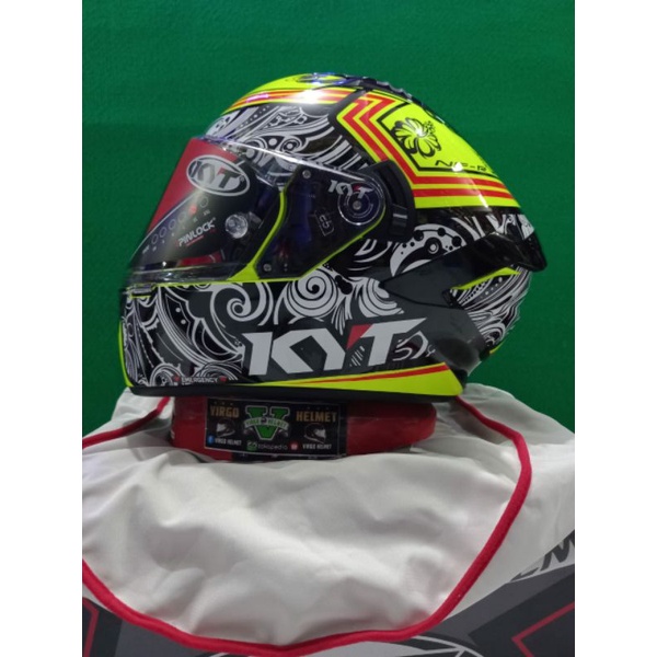 KYT HELM NFR MOTIF NEW STELL FLOWER BLACK YELLOW FLUO KYT NFR ORIGINAL