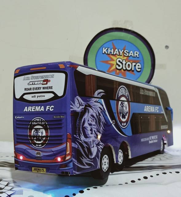 Miniatur bus bis AREMA DOUBLE DEKER PLUS LAMPU