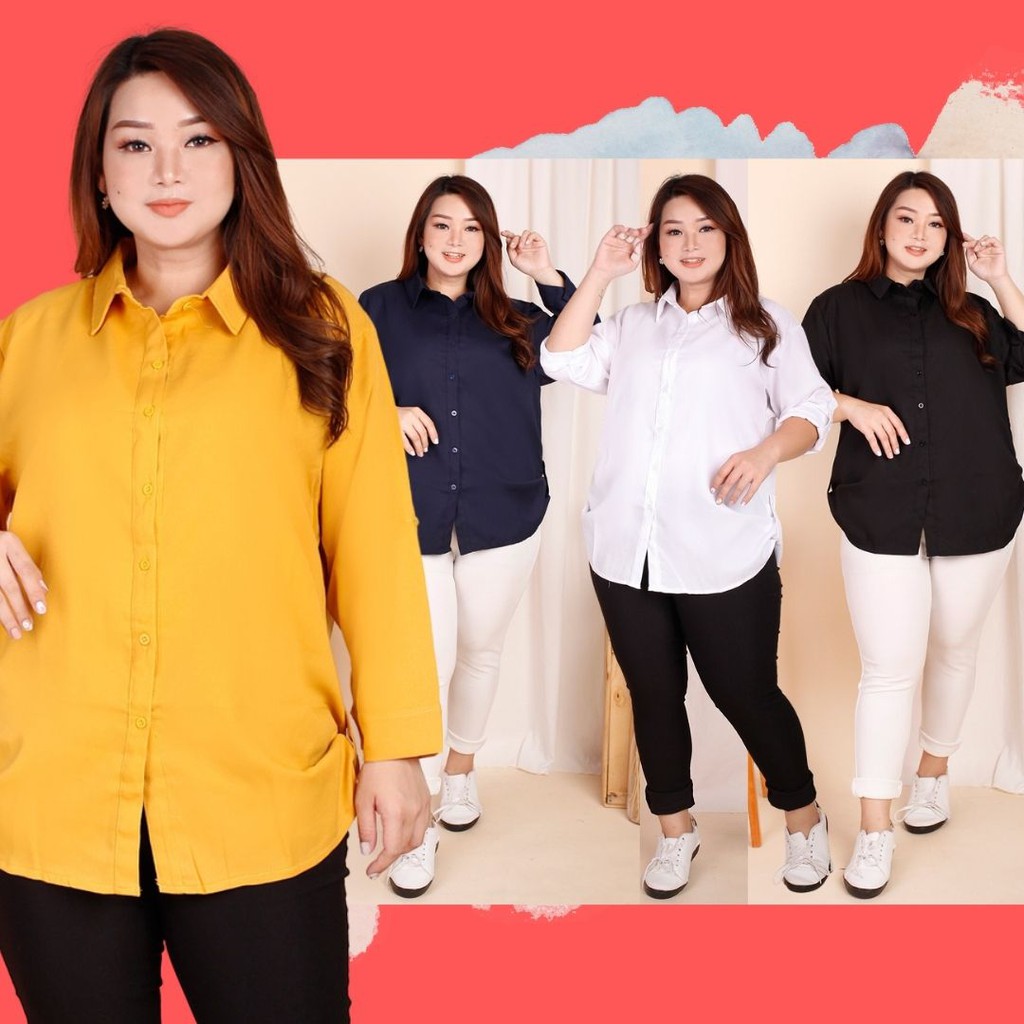 KEMEJA WANITA JUMBO LD 120 / BIG SIZE JUMBO POLOS-3