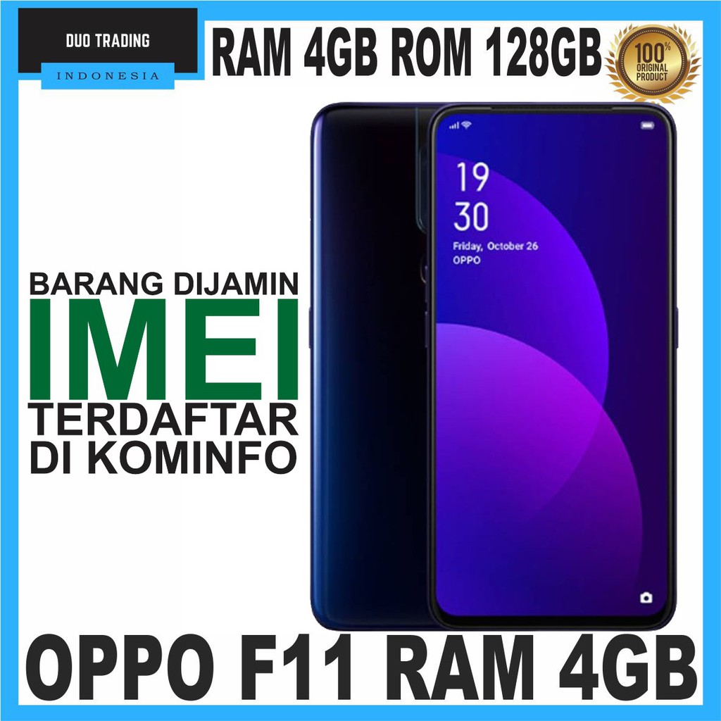 OPPO F11 RAM 4GB INTERNAL 128 GB GARANSI RESMI OPPO 1 TAHUN | Shopee