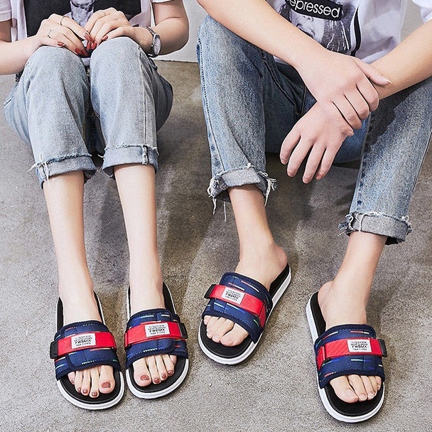 Sandal Couple Cewek Cowok Import Murah Flat Casual WanitaSendal Slip On Perempuan Import  SD-075