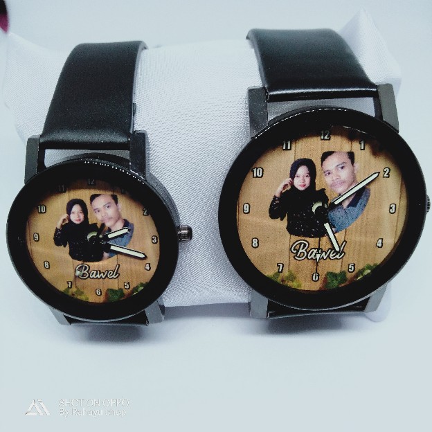 Jc-028b \ Jam Custom \ Bisa Custom Sesuai Keinginan \ Hadiah \ Ultah \ Pernikaha \ Rd Leather