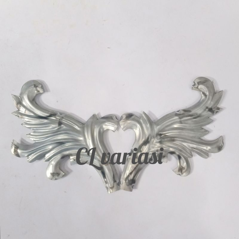 daun alferom rembyak plat besi 2muka 15x21cm ornamen aksesoris pagar besi