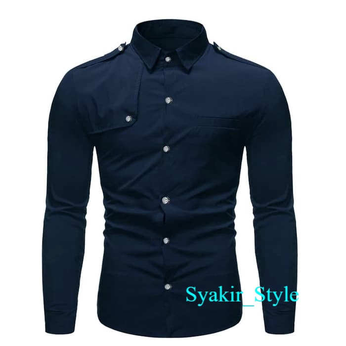 KEMEJA ALFAN NAVY SCKemeja Pria Katun Navy