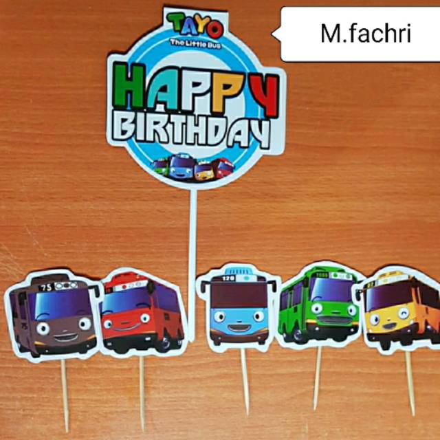 Topper background tusuk ulang tahun tayo