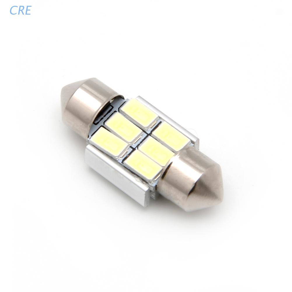 Cre Lampu Dome 6 LED 5630 SMD 31MM DC 12V Warna Putih Untuk Interior Mobil
