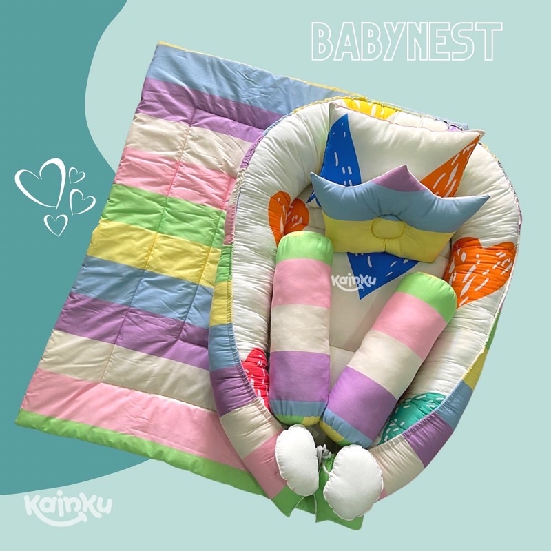 Kasur Bayi Nest babynest jumbo Tempat Tidur Bayi Murah Kado Lahiran Kasur Bayi 2 Motif lengkap