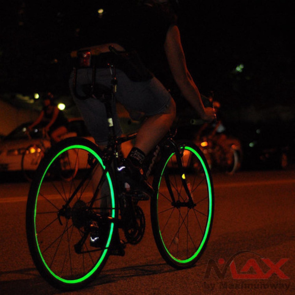 Stiker Roda Sepeda 8 Strip Bicycle Wheel Reflective Sticker Alat olahraga outdoor aksesoris oren