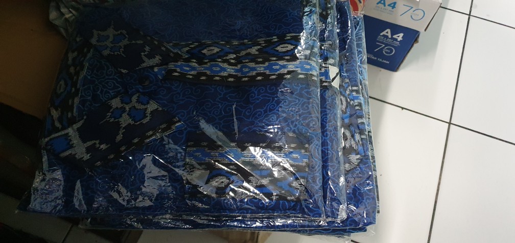 Batik Couple Keluarga Sania Ruffle Ori Ndoro Jowi Dnt Mega Mendung Biru