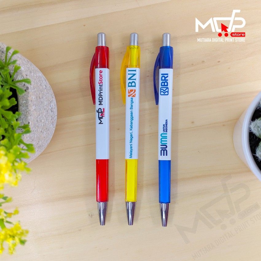 PULPEN CUSTOM PRINT 1 SISI PENA KOTAK PULPEN CARINEX SOUVENIR MDPSTORE