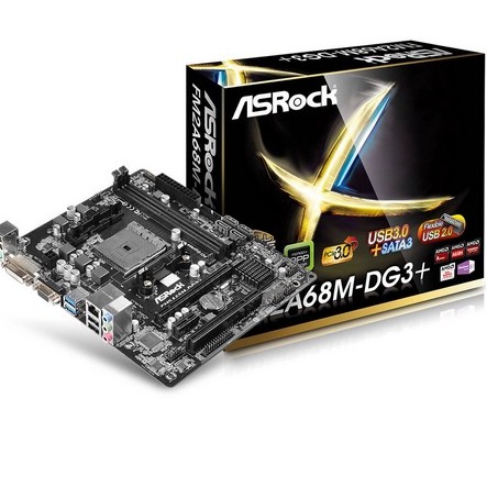 Asrock AMD FM2A68M-DG3+ Mainboard AMD A68 DDR3 Socket FM2+ 95W FM2