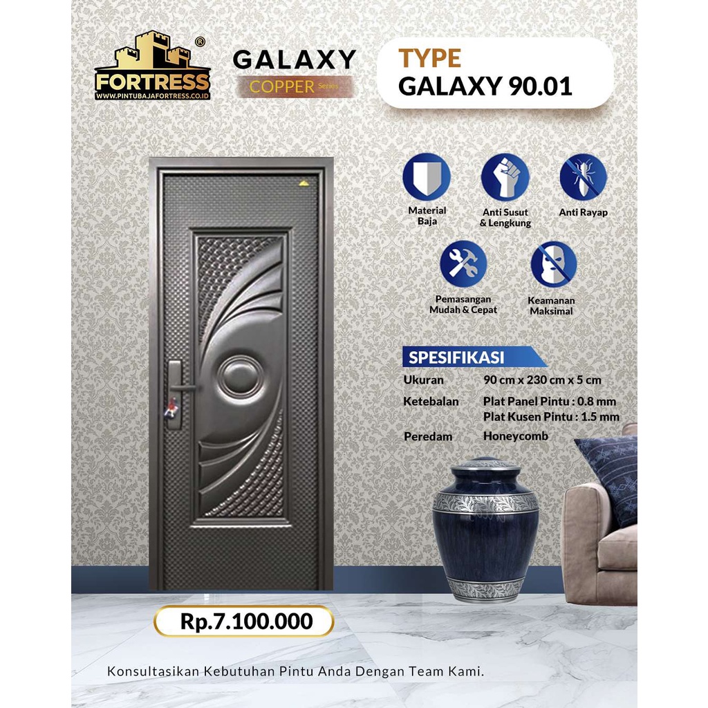 Pintu Baja FORTRESS Tipe Galaxy 90.01 - Copper