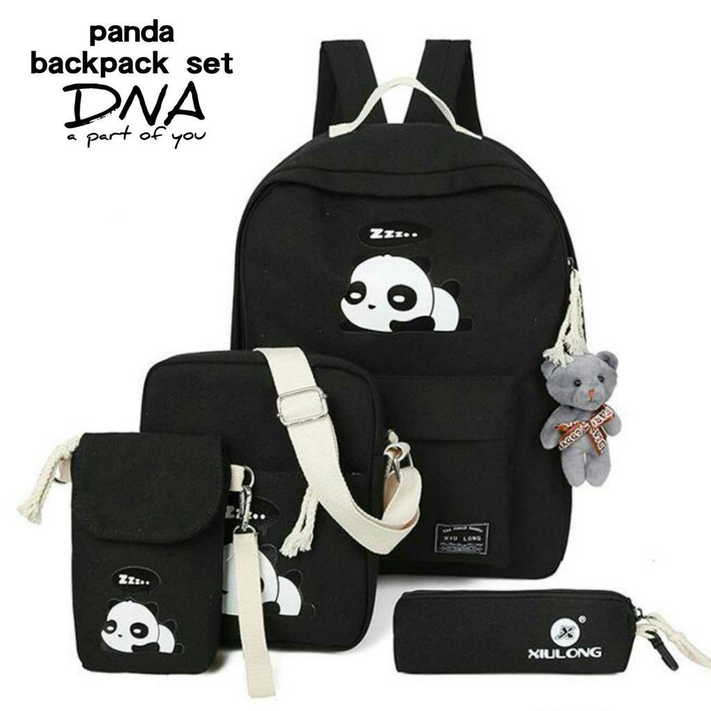 BackPack Double Decker_Tas Ransel Anak_Lol_Unicorn_Superhero_Paw Patrol_Shopkins Fashion Cewek Panda