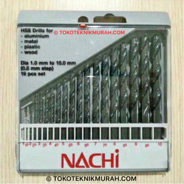 Nachi Mata Bor Besi Set 1 - 10mm - 19Pcs Drill Bits 10 mm - 19 Pcs Original Asli