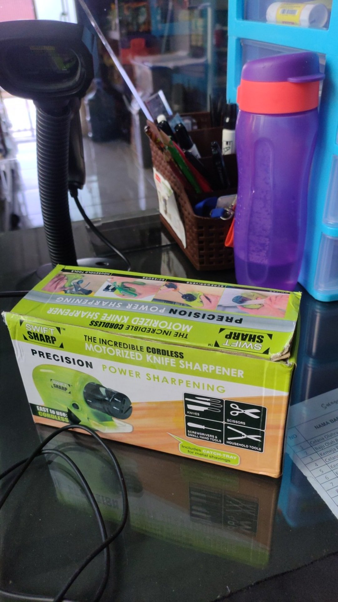 Swifty Sharp Peralatan Dapur Mesin Asahan Pengasah Pisau Gunting Otomatis Elektrik Knife Praktis Ori