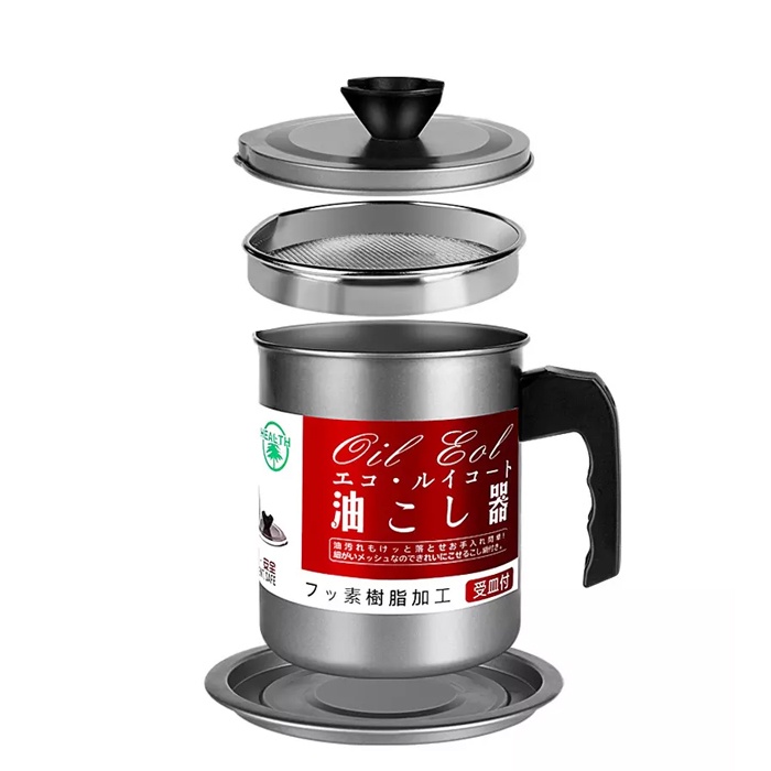 Tempat Saringan Minyak Goreng Saringan Minyak Jelantah Wadah Saringan Minyak Oil Strainer Pot 1.4L