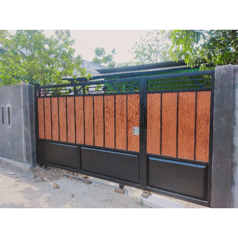 Jual pintu gerbang dorong model grc /mtr | Shopee Indonesia