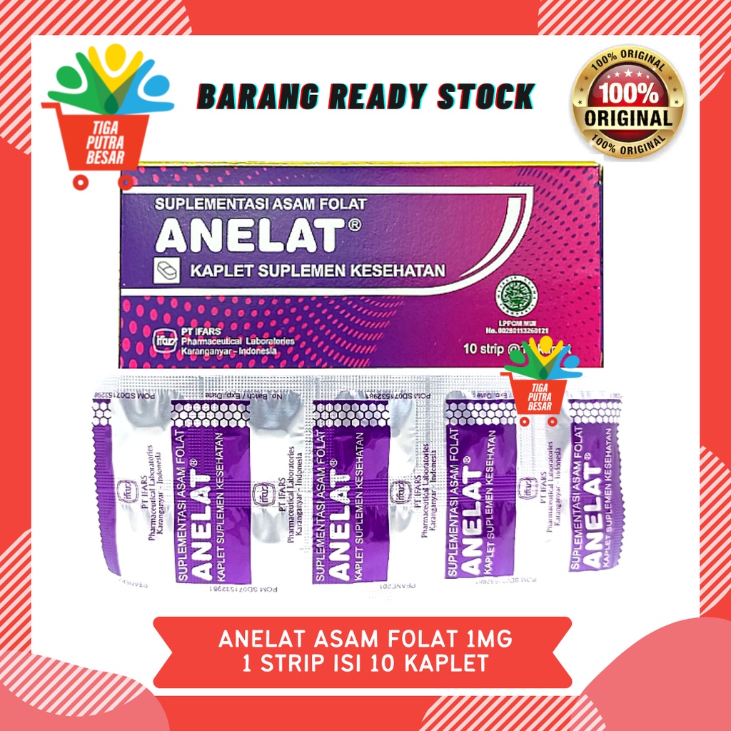 ANELAT ASAM FOLAT 1 MG / SUPLEMEN KESEHATAN 1 STRIP 10 KAPLET