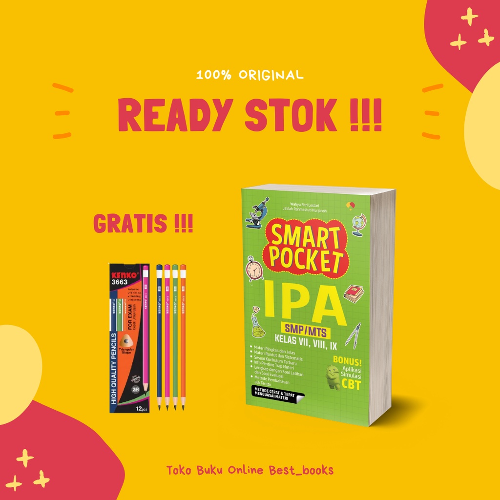 BUKU POCKET RUMUS SMP - SMART POCKET MATEMATIKA IPA BAHASA INGGRIS BAHASA INDONESIA SMP/MTS-SMART IPA SMP