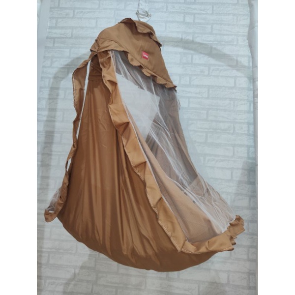 Ayunan Karakter 3in1 Kain Ayunan dan Kelambu dan Kasur-Polos coklat