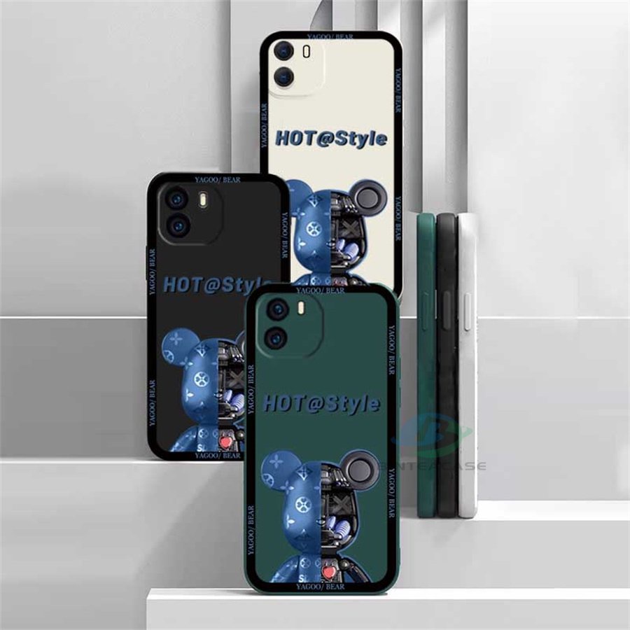 Redmi Note 11S 11 Pro Redmi 10 5G 10C 10A 9C 9T 9A Note10 Note 10S Note9 Note8 Note7 Poco M3 Pro X3 Pro NFC Trendy Motif Beruang Mekanik Lanyard Silicone Phone Case Binteacase