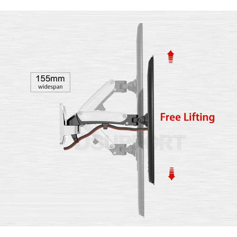 IDN TECH - Universal Monitor Arm Wall Mount Bracket Vesa Mount 17-27 Inch NB-F120