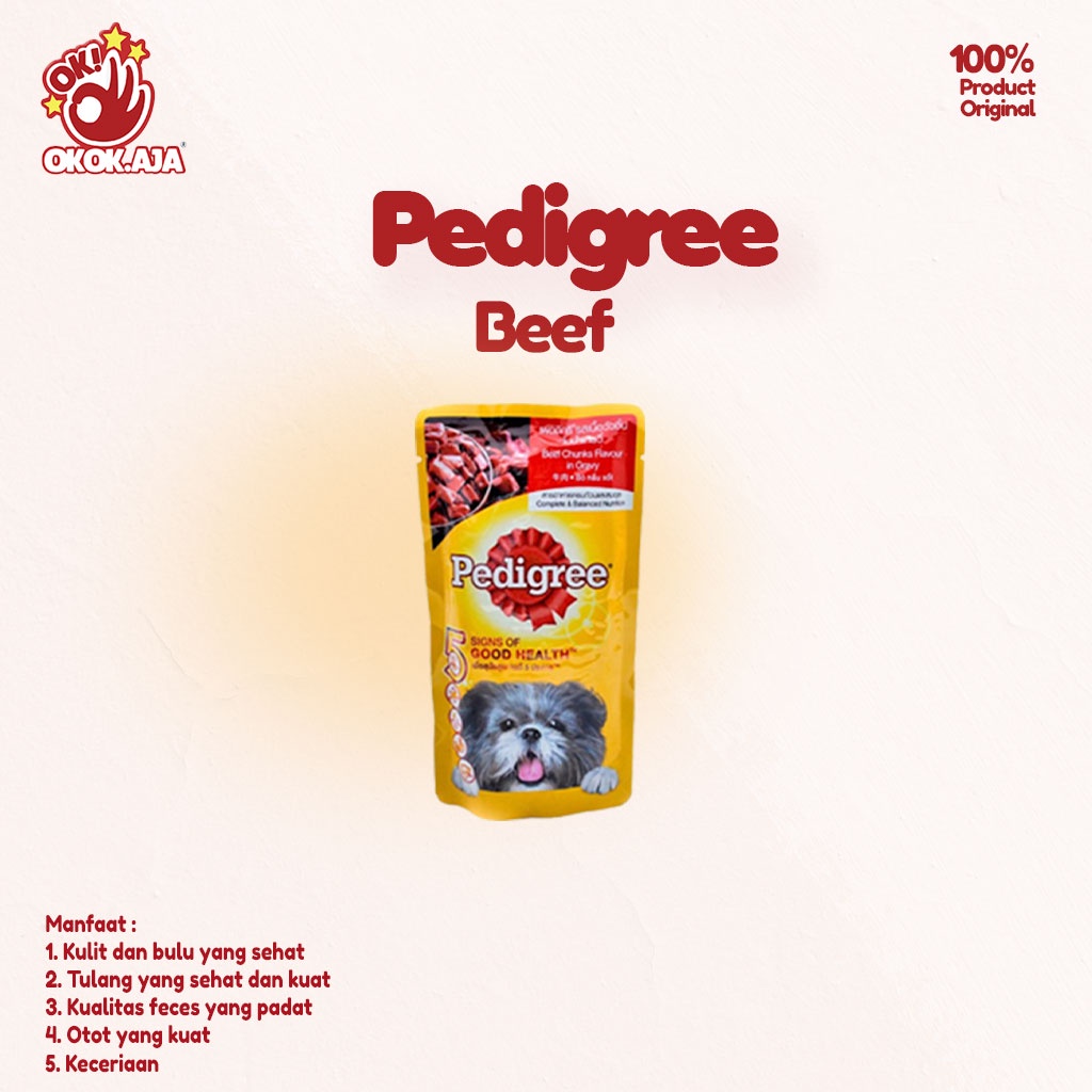 Makanan Anjing basah premium PEDIGREE pouch 130gr - Dogfood sachet murah