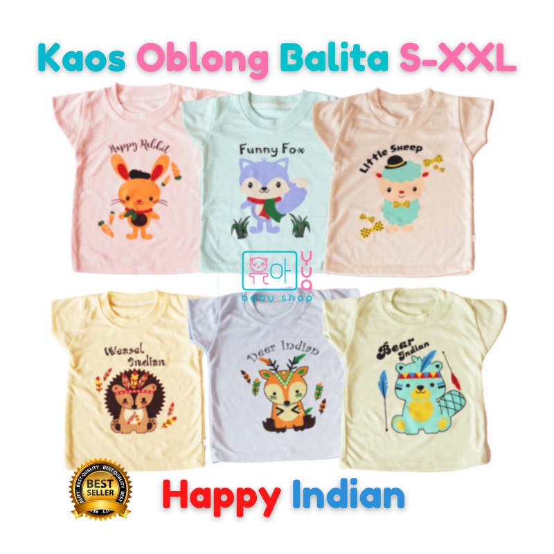 6PCS Baju Kaos Oblong Anak Bayi sampai 0 sd 4 tahun Setali Katun DK-3