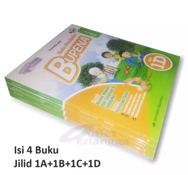 Harga satu paket buku teks pendamping tematik k13 buku penilaian BUPENA k13 Erlangga kelas 1ABCD