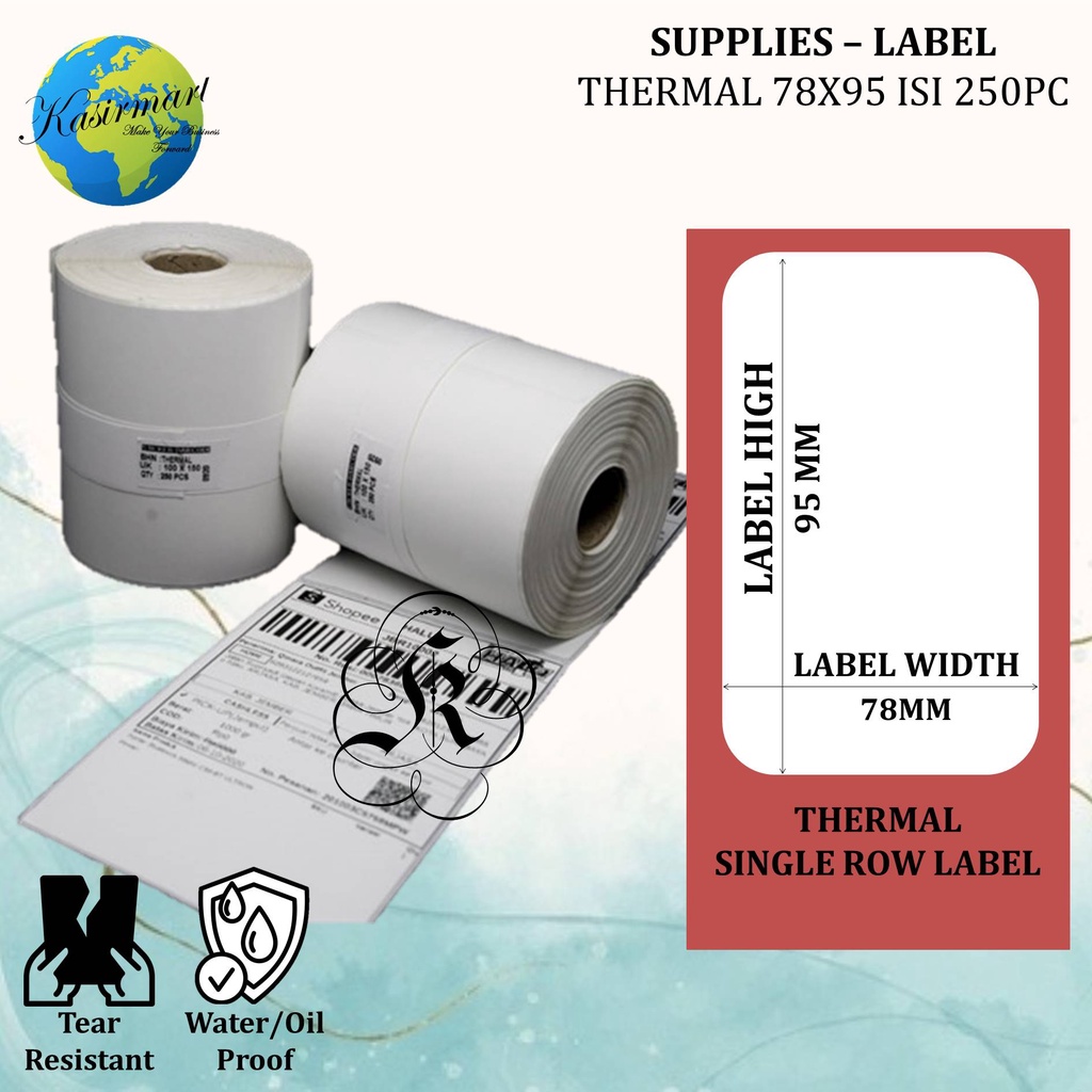 STIKER THERMAL 78X95 ISI 250 LABEL BARCODE THERMAL XPRINTER XP360B XP420B XP365B 78X100 RESI SHOPEE ANTERAJA