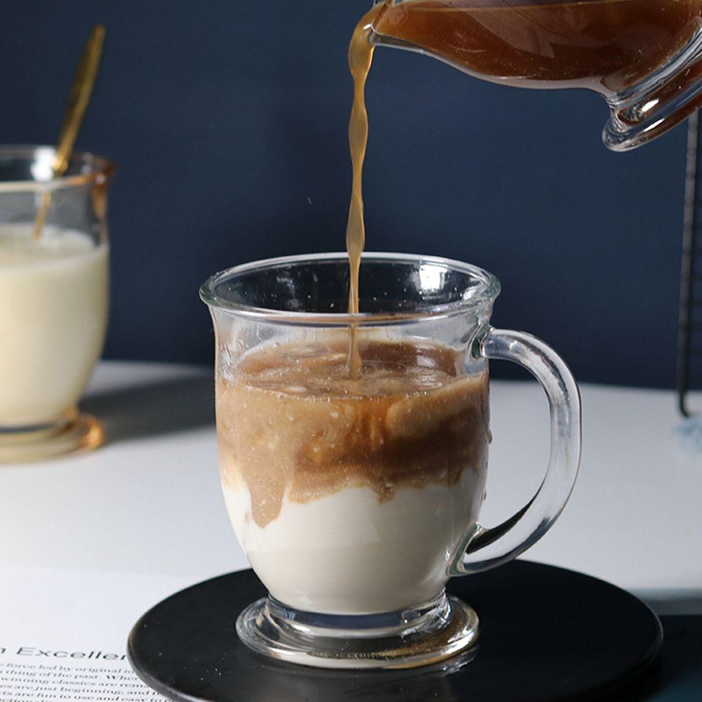 Lanfy Gelas Cangkir Kaca ins Untuk Jus Susu Dapur Dengan Pegangan Untuk Minuman Panas Dinking Gelas
