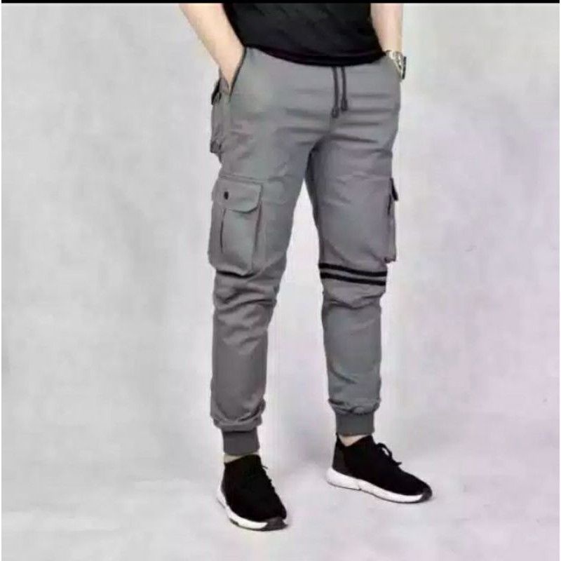 Celana Cargo Rip Jogger List Naruto Celana Kimpul Saku Samping Pinggang Karet Melar Trend Masa Kini Stylis